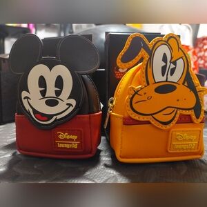 Loungefly Disney Mickey and Pluto Mini Backpacks - Set